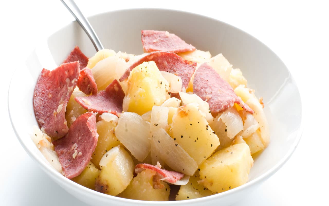 Antipasto di patate Selenella e prosciutto stagionato - Ricette Selenella