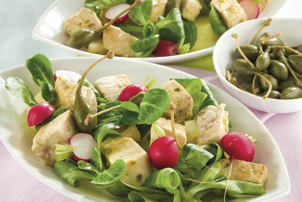 Spada a bocconcini con valeriana, patate e ravanelli Spada a bocconcini con valeriana, patate e ravanelli - Ricette Selenella