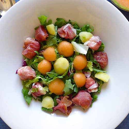 Insalata di Patate, Melone, Prosciutto crudo e Primo sale - Ricette Selenella