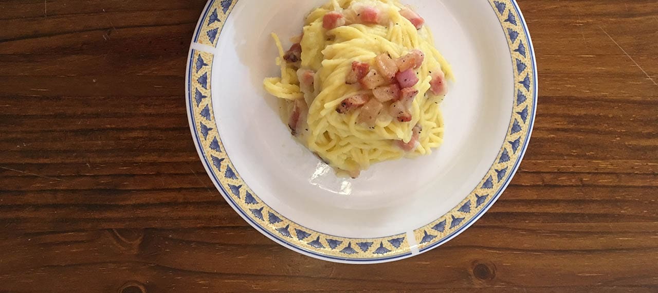 Pasta con crema di patate e guanciale di Clarissa - Ricette Selenella