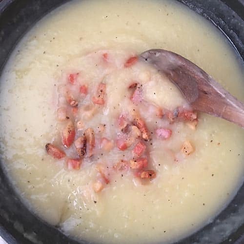 Pasta con crema di patate e guanciale di Clarissa - Ricette Selenella