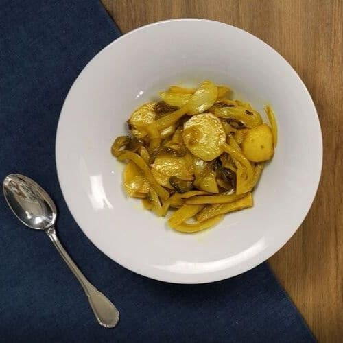 Contorno di finocchi, patate e curcuma - Ricette Selenella