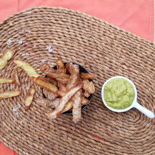 Bucce di patata fritte con salsa guacamole - Ricette Selenella