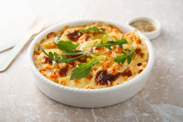 Patate e zucca gratin